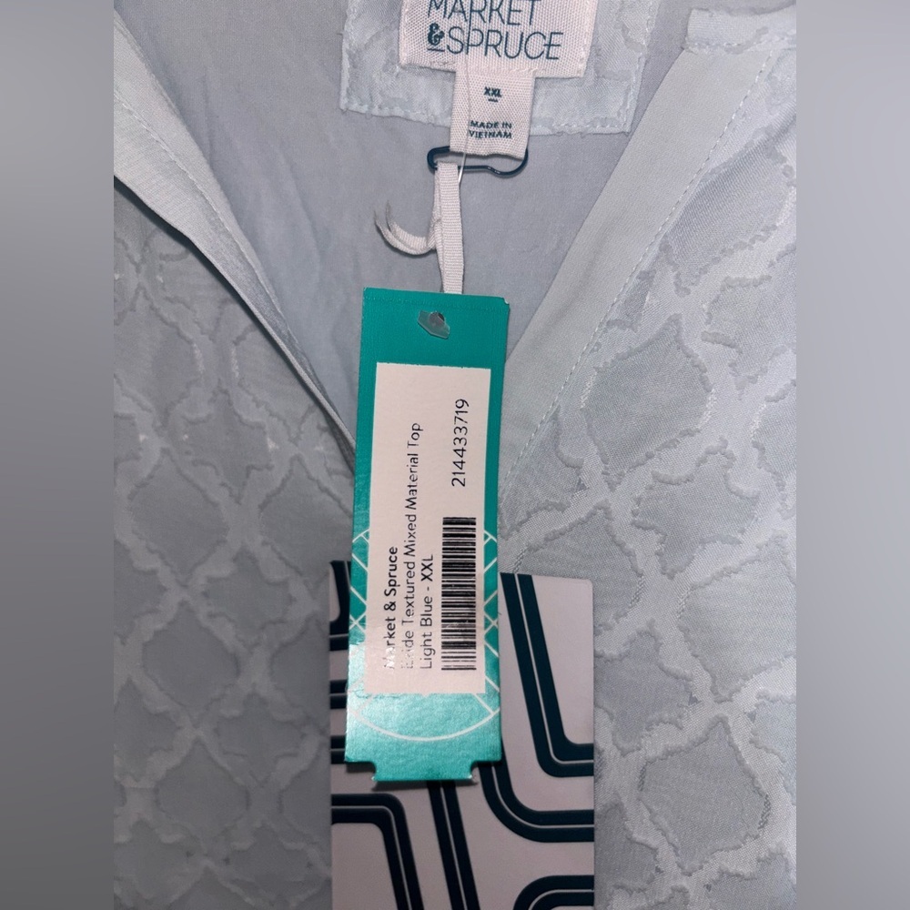 Market & Spruce sleeveless V-neck blouse, Light Blue, Size XXL - Picture 7 of 14